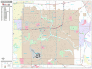 Des Moines Wall Map Premium Style